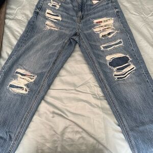 American Eagle Outfitters Ripped Blue Boyfriend Jeans